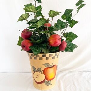 Vintage Country Apple Floral Bucket